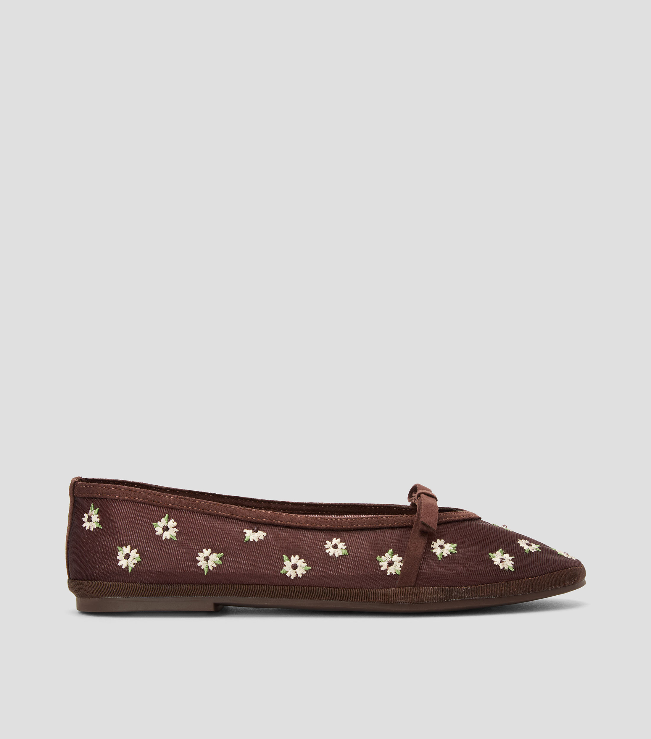 Flats con flores bordadas Mujer